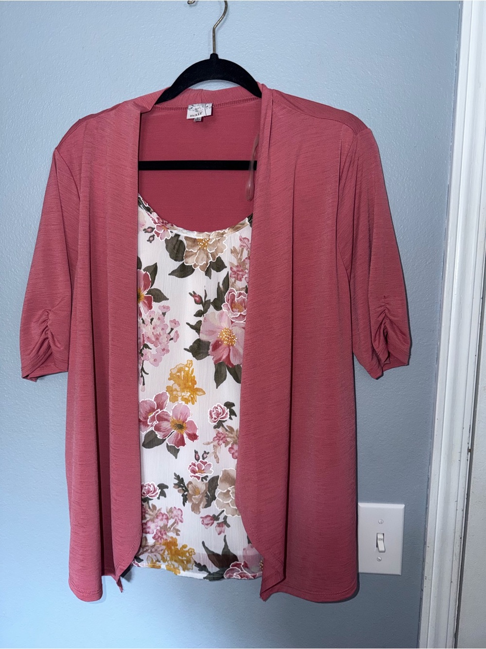 NAIF Pink Open-Front Cardigan Layer